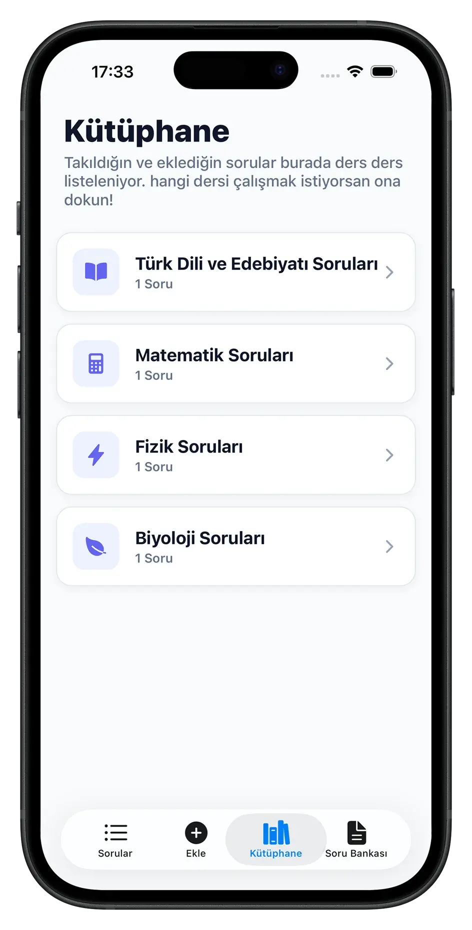 Karga Yanlış Defteri Uygulaması - Kütüphane Görünümü